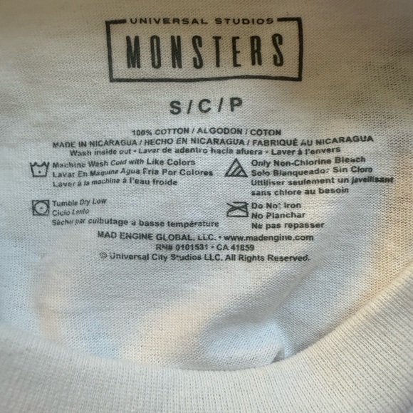 Universal Frankenstein Graphic Tee - White and Pink NWOT - Picture 4 of 4